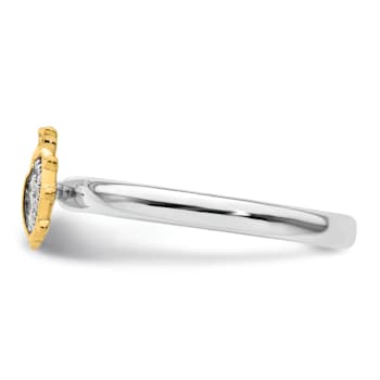 14K Yellow Gold Over Sterling Silver Stackable Expressions Ladybug
Diamond Ring 0.06ctw