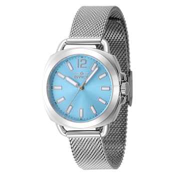 Invicta Wildflower 32mm Light Blue Dial Stainless Steel Mesh Quartz Watch