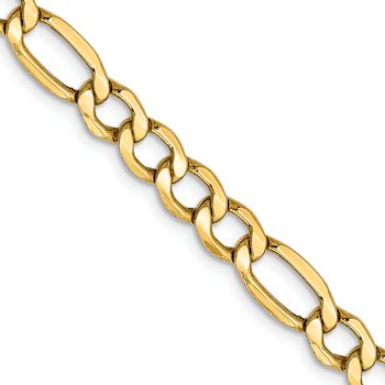 14k Yellow Gold 5.75mm Figaro Link 26 Inch Chain