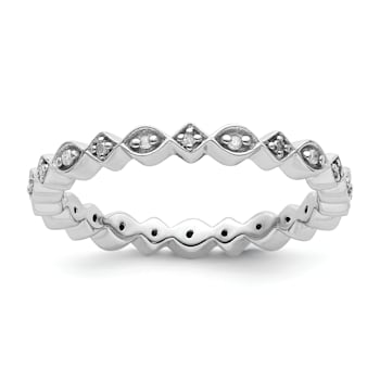Sterling Silver Stackable Expressions Diamond Ring 0.077ctw