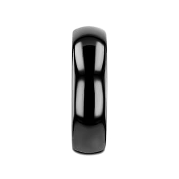 RAVEN Domed Black Tungsten Wedding Band 7mm