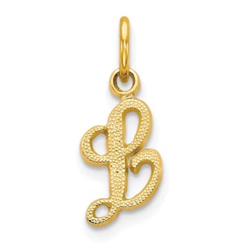10k Yellow Gold initial L Charm