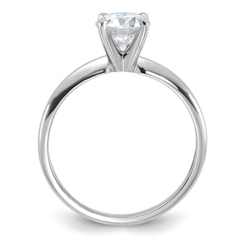 Rhodium Over 14K White Gold 1 ct. D E F Pure Light Round Moissanite
Solitaire Ring