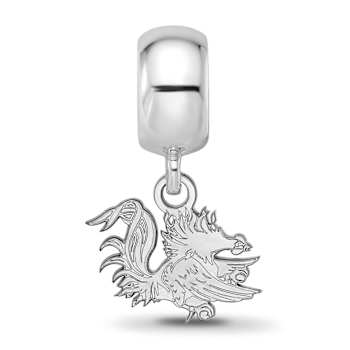 Sterling Silver Rhodium-plated LogoArt University of South Carolina XS
Dangle Bead