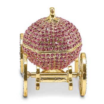 ETERNALLY YOURS Pink Pumpkin Coach with Ring Pad Trinket Box