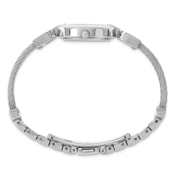 Charles Hubert Stainless Steel Wire Bangle Silver Dial Watch