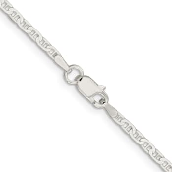 Sterling Silver 2.1mm Flat Anchor Chain Bracelet