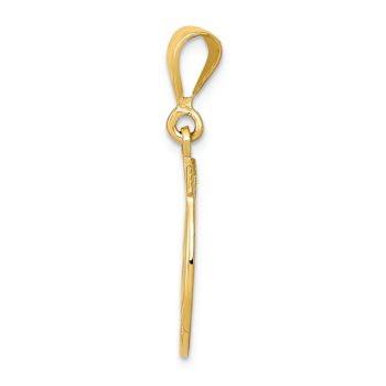14k Yellow Gold Textured Good Luck Clover Pendant