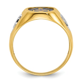 10K Yellow Gold Men's with White Rhodium and Lab Created Sapphire
Masonic Ring