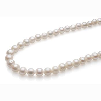 White Cultured Freshwater Pearl Rhodium Over Sterling Silver 17.5 Inch
Strand Necklace