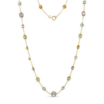 Multi-Gem 14k Rose Gold 18" Necklace 16.79ctw