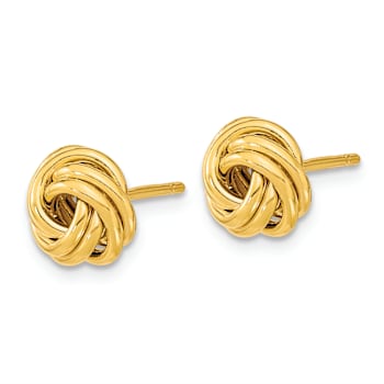14k Yellow Gold Polished 9mm Love Knot Stud Earrings