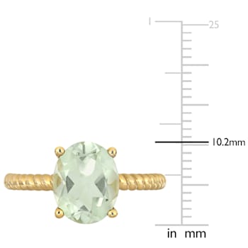 2.33ctw Green Quartz 14k Yellow Gold Ring