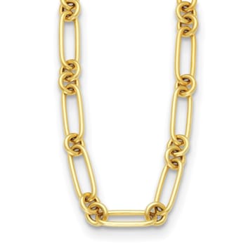 14K Yellow Gold 10mm Round and Oval Shape 24-inch Necklace