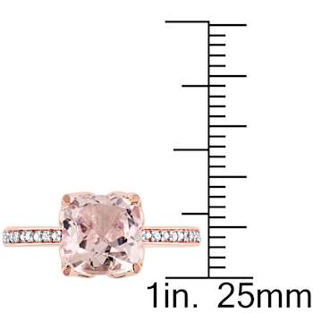 Morganite and Diamond 10K Rose Gold Ring 2.06ctw