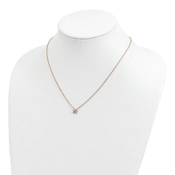 10k Yellow Gold With 12k Rose Gold and 12k Green Gold Accent Butterfly
Pendant With 18 Inch Chain