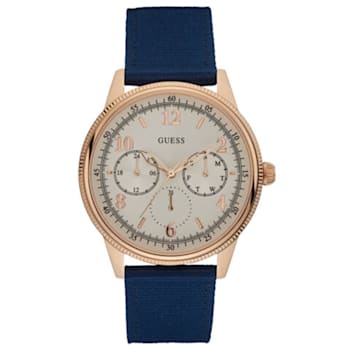 Guess Men's Aviator Blue Fabric Strap Watch