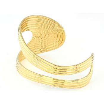 Gold-Tone Wide Open Cuff Bracelet