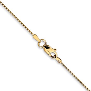 14k Yellow Gold 0.8mm Solid Diamond-Cut Parisian Wheat 24 Inch Chain