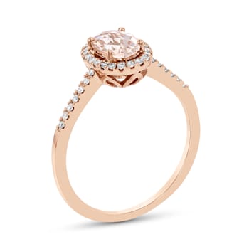 0.95cttw Diamond Morganite Ring in 14k Rose Gold