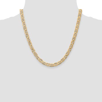 14k Yellow Gold 6.25mm Concave Mariner Chain 20 inch