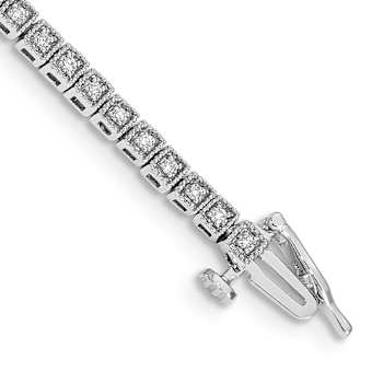 Rhodium Over 14k White Gold Diamond Bracelet