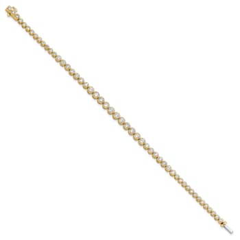 14K Yellow Gold Lab Grown Diamond Bezel Set Tennis Bracelet