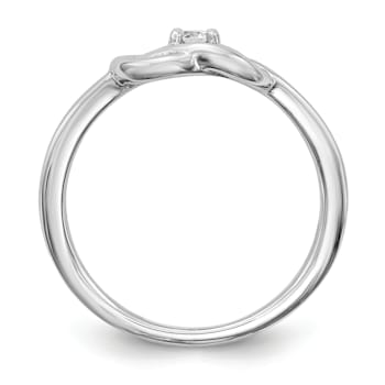 Rhodium Over 14K White Gold First Promise Diamond Promise/Engagement
Ring 0.11ctw