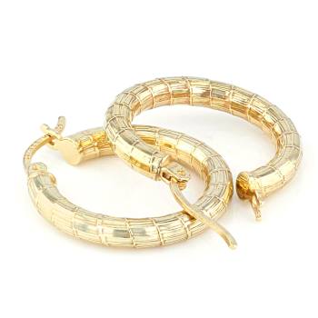 Diamond-Cut Hoop Earrings In 18K Gold Over Sterling Silver