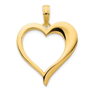 14k Yellow Gold Open Heart Pendant