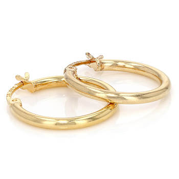 Classic Polished Hoop Earrings In 18K Gold Over Sterling Silver 0.6"