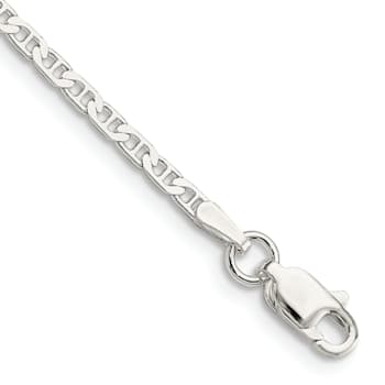 Sterling Silver 2.1mm Flat Anchor Chain Bracelet