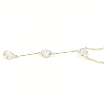 White Topaz 14k Yellow Gold Drop Necklace 3.51ctw