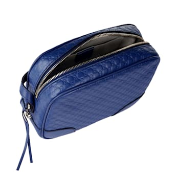 Gucci Bree Microguccissima Caspian Blue Leather Crossbody Bag