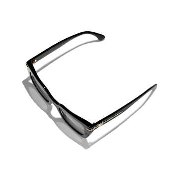 Chanel Black Frame with Chain Detail / Gray Polarized Lenses Sunglasses