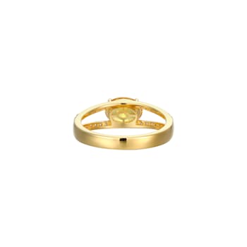Yellow And White Cubic Zirconia 18K Gold Over Sterling Silver Ring 2.41ctw