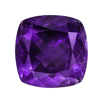 Amethyst With Needles 16mm Square Cushion 14.50ct