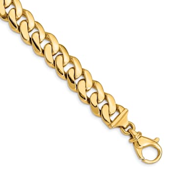 14K Yellow Gold 10.75mm Hand-Polished Fancy Link Bracelet