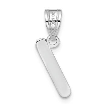 Rhodium Over 14k White Gold Polished Bubble Letter I Initial Pendant