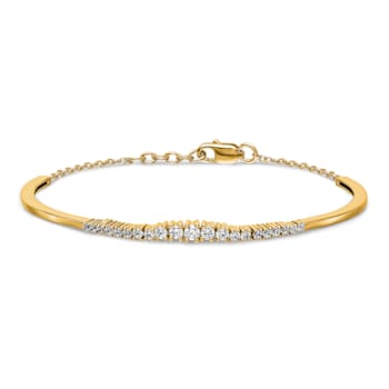 14K Yellow Gold Lab Grown Diamond VS/SI GH, Graduated Bangle Bracelet