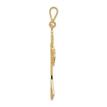 14k Yellow Gold Textured Celtic Cross Pendant