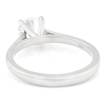 Lab-Created White Sapphire Solitaire Ring In Sterling Silver 1.01ct