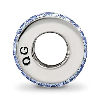 Sterling Silver Reflections Light Blue Double Row Preciosa Crystal Bead