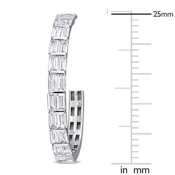 1.88ctw Diamond Open Hoop Earrings 14K White Gold