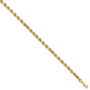 14k Yellow Gold 5.5mm Diamond-Cut Rope Link Bracelet