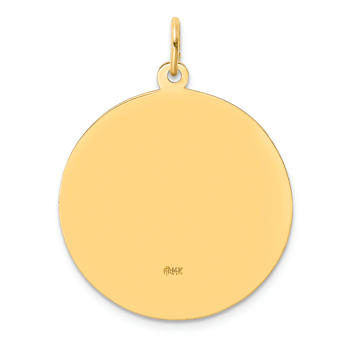 14k Yellow Gold Solid Polished and Satin Large Round Saint Anthony Medal Pendant