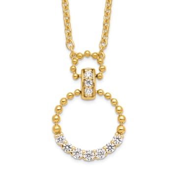 14K Yellow Gold Lab Grown Diamond SI1/SI2, G H I, 18 Inch Necklace 0.24ctw