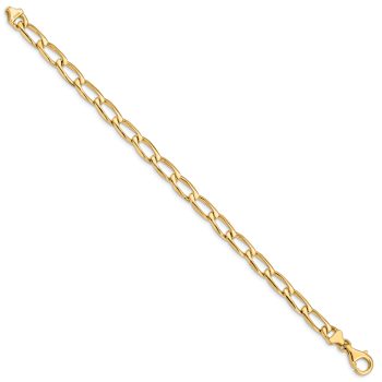 14k Yellow Gold 5.9mm Hand-polished Fancy Open Link Bracelet