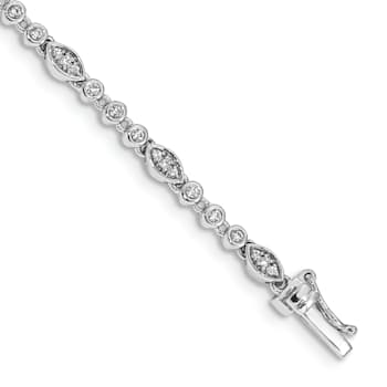 Rhodium Over 14k White Gold Diamond Bracelet