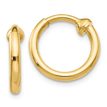 14k Yellow Gold Non-Pierced 3/8" Hoop Earrings